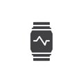 Smartwatch with cardiogram vector icon