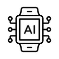 A smartwatch with a chip, symbolizing wearable AI technology for daily use Royalty Free Stock Photo