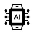 A smartwatch with a chip, symbolizing wearable AI technology for daily use Royalty Free Stock Photo