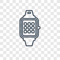 Smartwatch concept vector linear icon on transparent ba