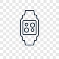 Smartwatch concept vector linear icon isolated on transparent ba