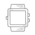 Smartwatch device line icon.