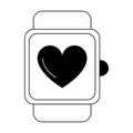 Smartwatch fitness tech black and white