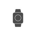 smartwatch gadget device black solid style icon vector illustration