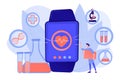 Smartwatch health tracker concept vector illustration.