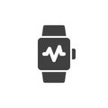 Smartwatch with heartbeat vector icon