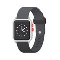 Smartwatch illustration featuring a rectangular digital face with a black screen Royalty Free Stock Photo