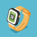 Smartwatch. Isometry. Vector isometric illustration. Illustration of smart watch with working screen and pulse data