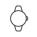 Smartwatch Line Icon. Round Electronic Wearable Smartwatch with Screen Linear Pictogram. Watch with Wireless Technology