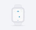 Smartwatch calendar planner app concept, Activity calendar template UI UX, Wristwatch calendar schedule agenda annual planning