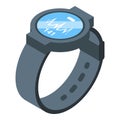 Smartwatch monitor icon isometric vector. Heart palpitation