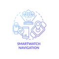 Smartwatch navigation blue gradient concept icon