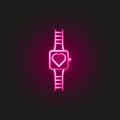 Smartwatch neon style icon. Simple thin line, outline vector of fitness icons for ui and ux, website or mobile application Royalty Free Stock Photo