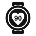 Smartwatch palpitating icon simple vector. Health pain chest