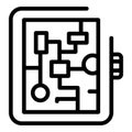 Smartwatch screen repair icon, outline style