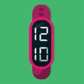 Smartwatch showing clock isolated vector illustration