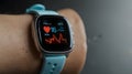 a smartwatch showing heart rate monitoring