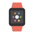 smartwatch similar to apple watch red strap illustration Royalty Free Stock Photo