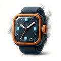 Smartwatch with Smoke Effect dark orange Royalty Free Stock Photo