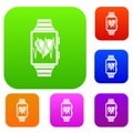 Smartwatch with sport app set collection