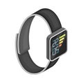 Smartwatch with Touchscreen Interface as Wireless Network Communication Technology Isometric Vector Illustration