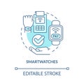 Smartwatch turquoise concept icon