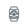 smartwatch vector icon isolated on white background. Outline, thin line smartwatch icon for website design and mobile, app Royalty Free Stock Photo