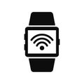Smartwatch with wifi connect symbol, smart watch icon wireless connection Ã¢â¬â vector