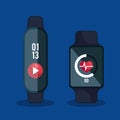 smartwatches technology with video and heartbeat app