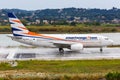Smartwings Boeing 737-700 airplane Corfu Airport in Greece