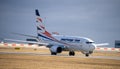 Smartwings Boeing 737 departing Prague airport Royalty Free Stock Photo