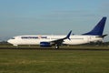 Smartwings plane taxiing in airport Royalty Free Stock Photo