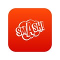 SMASH, comic book bubble text icon digital red