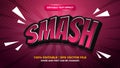 Smash comic cartoon style editable text effect with halftone background