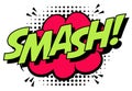 Smash Comic Text on Red Dotted Background