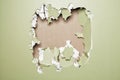 Smash wall green background Royalty Free Stock Photo