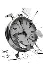 Smashed alarm clock on transparent background Royalty Free Stock Photo