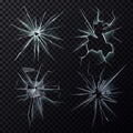 Smashed or broke window, screen or glass cracks Royalty Free Stock Photo