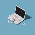 Smashed broken plastic laptop Royalty Free Stock Photo