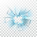 Smashed Glass Window Broken Bullet Hole Vector Royalty Free Stock Photo