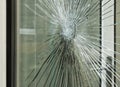 Smashed glass window pane Royalty Free Stock Photo