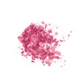 Smashed pink eyeshadow isolated on white. Royalty Free Stock Photo