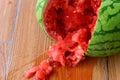 Smashed watermelon on the ground Royalty Free Stock Photo