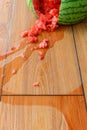 Smashed watermelon on the ground Royalty Free Stock Photo