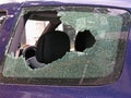 Smashed window Royalty Free Stock Photo