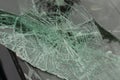 Smashed windscreen