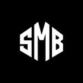 SMB letter logo design with polygon shape. SMB polygon and cube shape logo design. SMB hexagon vector logo template white and Royalty Free Stock Photo