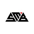 SMB triangle letter logo design with triangle shape. SMB triangle logo design monogram. SMB triangle vector logo template with red Royalty Free Stock Photo