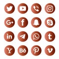 Social media icons. Inspired by Facebook, Instagram, skype, snapchat, LinkedIn, WhatsApp, tumblr, yahoo, Pinterest etc.. Royalty Free Stock Photo