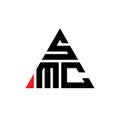 SMC triangle letter logo design with triangle shape. SMC triangle logo design monogram. SMC triangle vector logo template with red Royalty Free Stock Photo